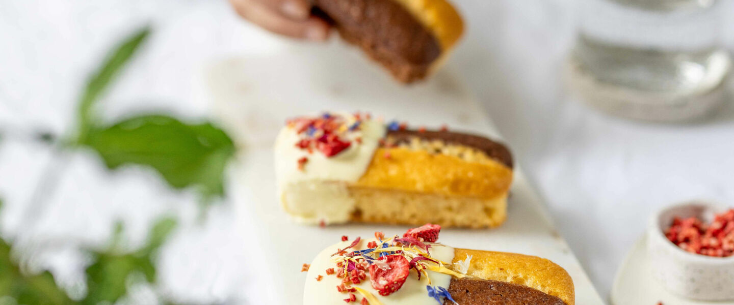 Ölz Mini Marmor Kuchen mit Schokoladen Überzug_quer