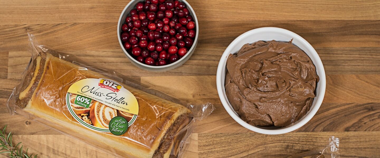 Ölz Nuss Stollen als Baumkuchen