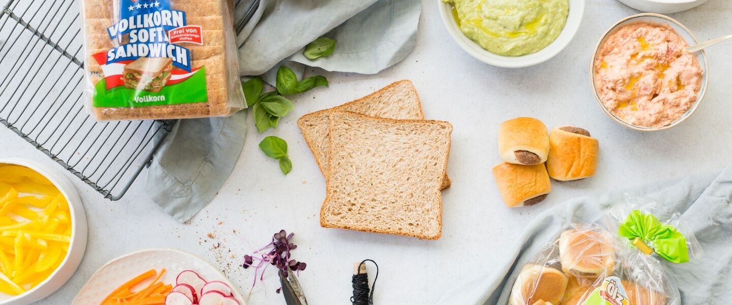 Ölz Vollkorn Soft Sandwich als Rainbow Sandwich Picknick