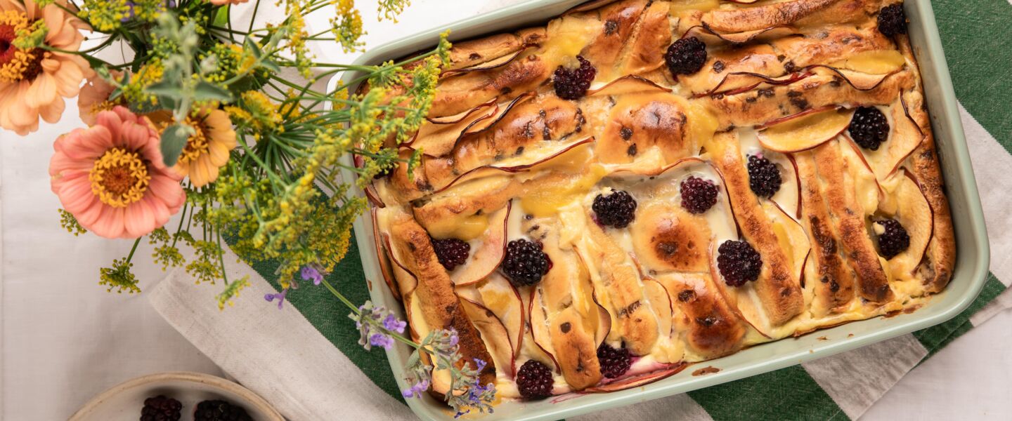 Ölz Milch Brötle Schoko "Apfel-Cheesecake-Scheiterhaufen"