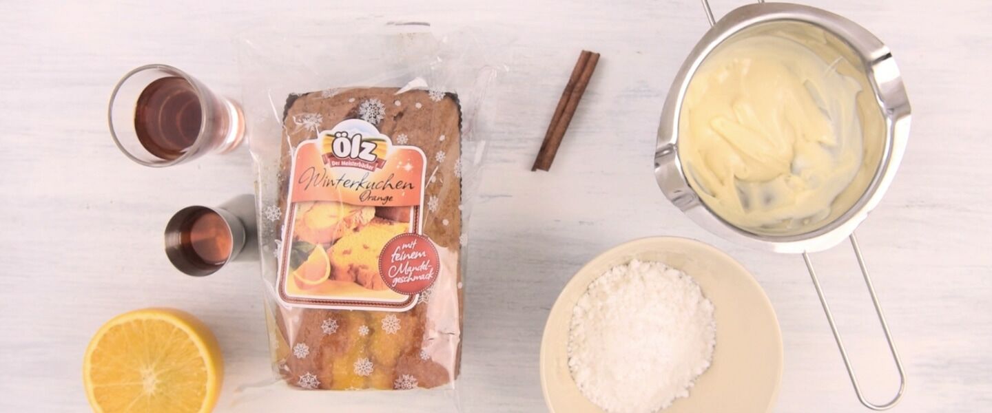 Ölz Winterkuchen Orange mit Orangenpunsch Glasur