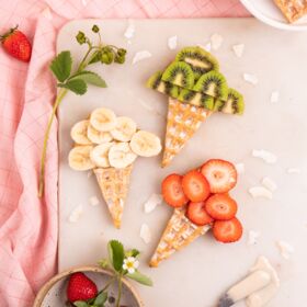 Frischeiwaffeln Früchteeis Frischeiwaffeln Früchteeis