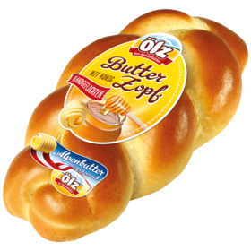 Ölz Meisterbäcker Butter Zopf mit Honig 500g Export