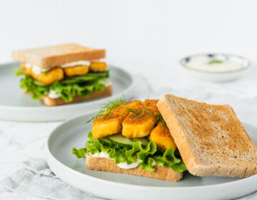 Mehrkorn Toast mit Fischstäbchen