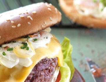 Ölz Burger Buns mit Cheddar und Wasabi-Coleslaw