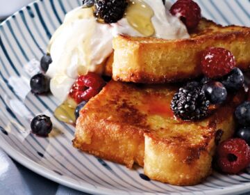 Ölz Butter Brioche geschnitten als French Toast mit Mascarpone