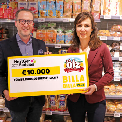 Scheckübergabe BILLA x Ölz