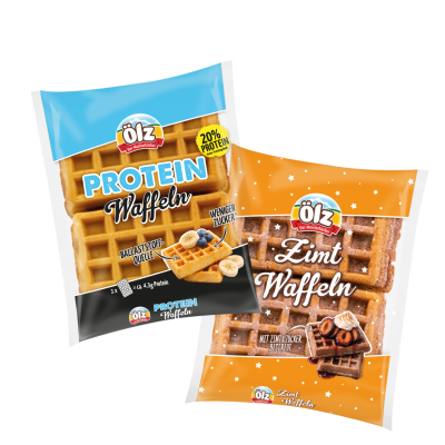 Ölz Protein Waffeln und Ölz Zimt Waffeln