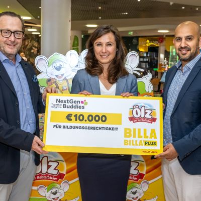 Scheckübergabe bei BILLA PLUS in Wien 02